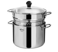 Lagostina Pastaiola, casserole pour pâtes, acier inoxydable 18/10, pour toutes les sources de chaleur, sauf à induction, capacité 5 litres, diamètre 22 cm, argent