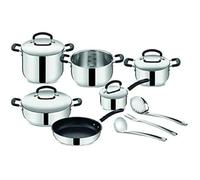 Lagostina Pratica Batterie de Cuisine en Acier Inoxydable 18/10 pour Induction, Gaz et Four, 13 Pièces, avec 4 Marmites, Casserole,