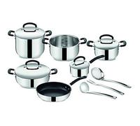 Lagostina Pratica Batterie de Cuisine en Acier Inoxydable 18/10 pour Induction, Gaz et Four, 13 Pièces, avec 4 Marmites, Casserole,