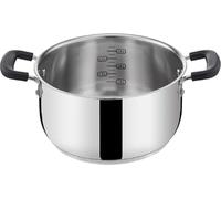 Lagostina Pratique Casserole Haute 2 poignées pour Induction, Gris, 20 cm, Acier 18/10