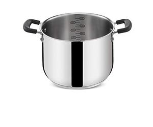 Lagostina Pratique Pot Haute 2 poignées pour Induction, Gris, 22 cm, Acier 18/10