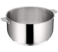Lagostina Salvaspazio Casserole en Acier Inoxydable 18/10 Ø 24 cm, Induction, Gaz et Four jusqu'à 250 °C, Empilable et Simple à Ranger, Fond Lagotherm à 3 Couches, Poignées avec Supports Rivetés