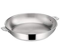 Lagostina Salvaspazio Poêle en Acier Inoxydable 18/10 Ø 28 cm, Casserole Induction, Gaz et Four jusqu'à 250 °C, Empilable et Simple à Ranger, Fond Lagotherm 3 Couches, Poignées avec Supports Rivetés