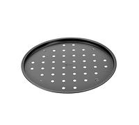 Lagostina Savoureuse plaque à pizza perforée en acier antiadhésive pour four, noir, diamètre 32 cm