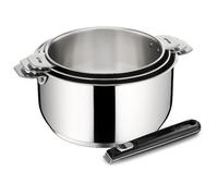lagostina série de 3 casseroles inox 16/18/20cm + poignée 012132600004