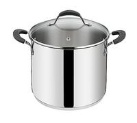 Lagostina Tempra Acier Casserole et Couvercle, Casserole Ø 24 cm en acier inoxydable 18/10 + Couvercle en verre, avec fond Lagotherm et manches en silicone