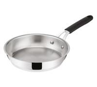 Lagostina Tempra Poêle en acier inoxydable Ø 24 18/10 avec fond lagotherm et poignée ergonomique en silicone, poêle à induction, gaz et four