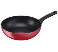 Lagostina Wok Anti-adhésif en aluminium Ø 28 cm, induction, gaz et four, avec indicateur de cuisson thermo-Signal, revêtement Titanium Easy, poignée ergonomique en Bakelite
