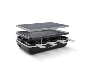 LAGRANGE, Appareil à Raclette Element, 3 en 1, 8 personnes, 1200W,179601 | Pierre de cuisson et Plaque Grill & Crêpes