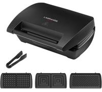 Lagrange Gaufrier Mini Maxi 028663 – plaques gaufres, croque-monsieur, panini – Noir