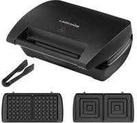 Lagrange Gaufrier croque-monsieur MINI MAXI 028463 – 900 W Noir, plaques gaufres+croque et pince