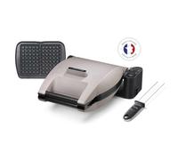 Gaufrier - LAGRANGE - 19133 - Beige - Anti-adhésif - 2 gaufres 155x100mm