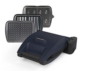 LAGRANGE Gaufrier Premium, 1200W, 3 jeux de plaques inclus (Gaufre, Gaufrette & Croque Monsieur), Fabriqué en France, Réversible sur son socle, Cuisson personnalisée, Multifonction, 019642