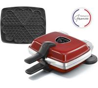 Lagrange Gaufrier Super2 – 1000W, 1 jeu de plaques Gaufre Coeur, Réversible, Fabriqué en France