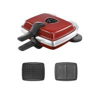 Gaufrier électrique 2 plaques Super 2 Antiadhésif rouge 1000 W Lagrange