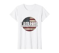 LaGrange Georgia, Drapeau américain Vintage T-Shirt Graphique avec Valeur, Femme, Blanc, S