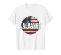 LaGrange Georgia, Drapeau américain Vintage T-Shirt Graphique avec Valeur, Homme, Blanc, L