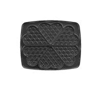 Lagrange – Jeu de plaques Super 2, antiadhésives pour 6 gaufres cœur 030522 Noir