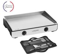Lagrange Plancha électrique PRO 65 - 65x40 cm, 2 brûleurs, 3500 W, noir, kit d'accessoires