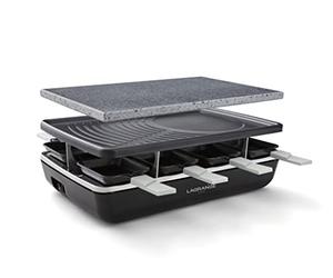 LAGRANGE, Raclette Element Grill + Pierre de cuisson, 8 personnes, Multifonctions, 1200 W, Fabrication française, Pierre de lave naturelle, 179601