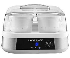 LAGRANGE, Yaourtière-Fromagère ligne, 1,5 L, fabrication française, 9 pots en verre, 4 pots à faisselle, programmable, arrêt automatique, signal sonore, 18 W, 459602