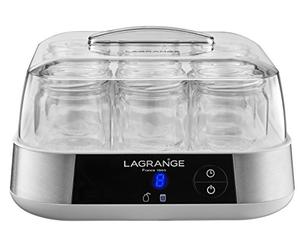LAGRANGE, Yaourtière ligne, fabrication française, 9 pots en verre, 1,5L, programmable, arrêt automatique, signal sonore, 18 W, 459002