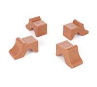 LaGreen Lot de 4 Pieds de Pot de Fleurs en Terre Cuite - Rehausse pour Pot de Fleurs en Plastique Extra Stable - Intérieur et extérieur
