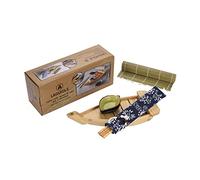 LAGUIOLE, 40269031, Kit de Sushi, Sushi Maker, Préparation, Tapis à Sushi, Natte à Sushi, Baguette, Bois de Bambou, Bois de Pin, Récipient, Céramique, Vert