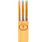 Laguiole 6 Knives Block Handle Blonde Horn