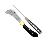 laguiole artisan 3819 Patère Damas Elégance 10 cm - Manche Os de Buffle Noir, Mitres & Epingles Laiton