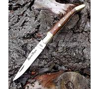 Laguiole Artisan 5240 Couteau Poignée en Bois de Rose et en Laiton Motif Fleurs