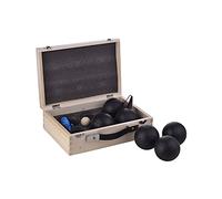LAGUIOLE Black Edition Jeu de 6 Boules de Pétanque - Cochonnet - Ramasse-Boule Aimanté- Jeu de Jardin- 2 Joueurs - Métal - Noir