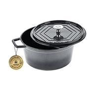 Laguiole - Cocotte en fonte émaillée ronde gris 26 cm - 4,8 L