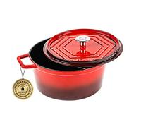 Laguiole - Cocotte en fonte émaillée ronde rouge 26 cm - 4,8 L