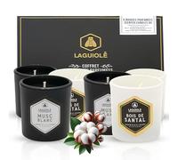 LAGUIOLE Coffret 6 Bougies Parfumées - Cadeau Noël Femme - Bougies de Soja Naturelles Longue Durée 50H - Parfums Whisky, Vanille, Rhum - Décoration Maison, Aromathérapie Relaxante & Bien-Être