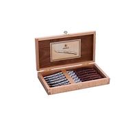 LAGUIOLE - Coffret 6 couteaux de table en Manche en bois de pakka brun - Acier Inoxydable - Coffret couteaux de table à offrir pour toutes les occasions