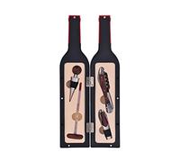 LAGUIOLE - Coffret de Collection Vin, 4 Accessoires, Tire-Bouchon, Bouchon, Thermomètre, Bec Verseur avec Bouchon, Pakka et Acier Inoxydable, Noir