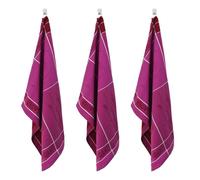 LAGUIOLE CUISSON - Lot de 3 torchons jacquard 50x70cm mauve - ""Tartan""