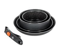 Laguiole Cuisson Set 2 Poêles et 2 Casseroles avec Poignée Amovible Série Astuce