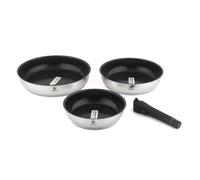 LAGUIOLE CUISSON - Set de 3 poêles inox amovible 20/24/28cm antiadhésif - ""Réactif""