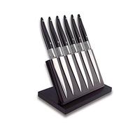 Laguiole Expression® - Bloc Aimanté de 6 Couteaux à steak - Couteaux de table design en acier inoxydable - Manche Pom