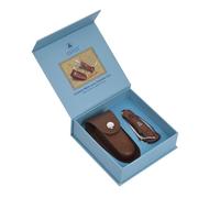 LAGUIOLE HERITAGE - Couteau Pliant de Marin - Coffret cadeau - Couteau Multifonctions - Livré avec un étui en cuir, Marron