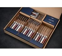 Laguiole Héritage Ménagère 24 pièces pour 6 personnes Gaura (beige, gris, bordeaux)