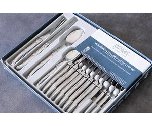 laguiole Heritage - Ménagère 24 pièces - Set de couverts de table acier inoxydable pour 6 personnes - Présentation coffret cadeau - Argent