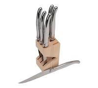 Laguiole Jean Dubost 16572 Bloc 6 Couteaux Steak Tout Inox, Argent
