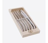 Laguiole Jean Dubost 97600 Set de 6 Couteaux Steak Tout Inox, Argent
