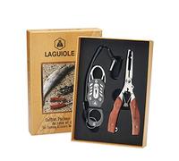 LAGUIOLE - Laguiole 40268483 Coffret Pêcheur contenant une Pince (22 cm) et un Crochet en Acier Inoxydable avec Manche en Bois de Rose Marron