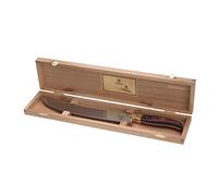 Sabre à champagne manche en bois véritable - Acier inoxydable - Ergonomique - Débouchez vos bouteilles de champagne avec élégance - Coffret cadeau Marron foncé G
