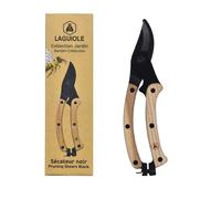 LAGUIOLE - LAGUIOLE, 40269057, Sécateur Noir et Bois, Léger, Branches et Rameaux Frais, Ergonomique, Jardinage, Lame en Acier Inoxydable, Manche en Bois de Frêne Naturel, Noir