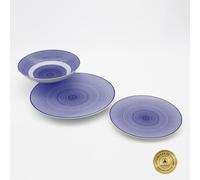 Laguiole - Services 18 pièces porcelaine Eda bleu